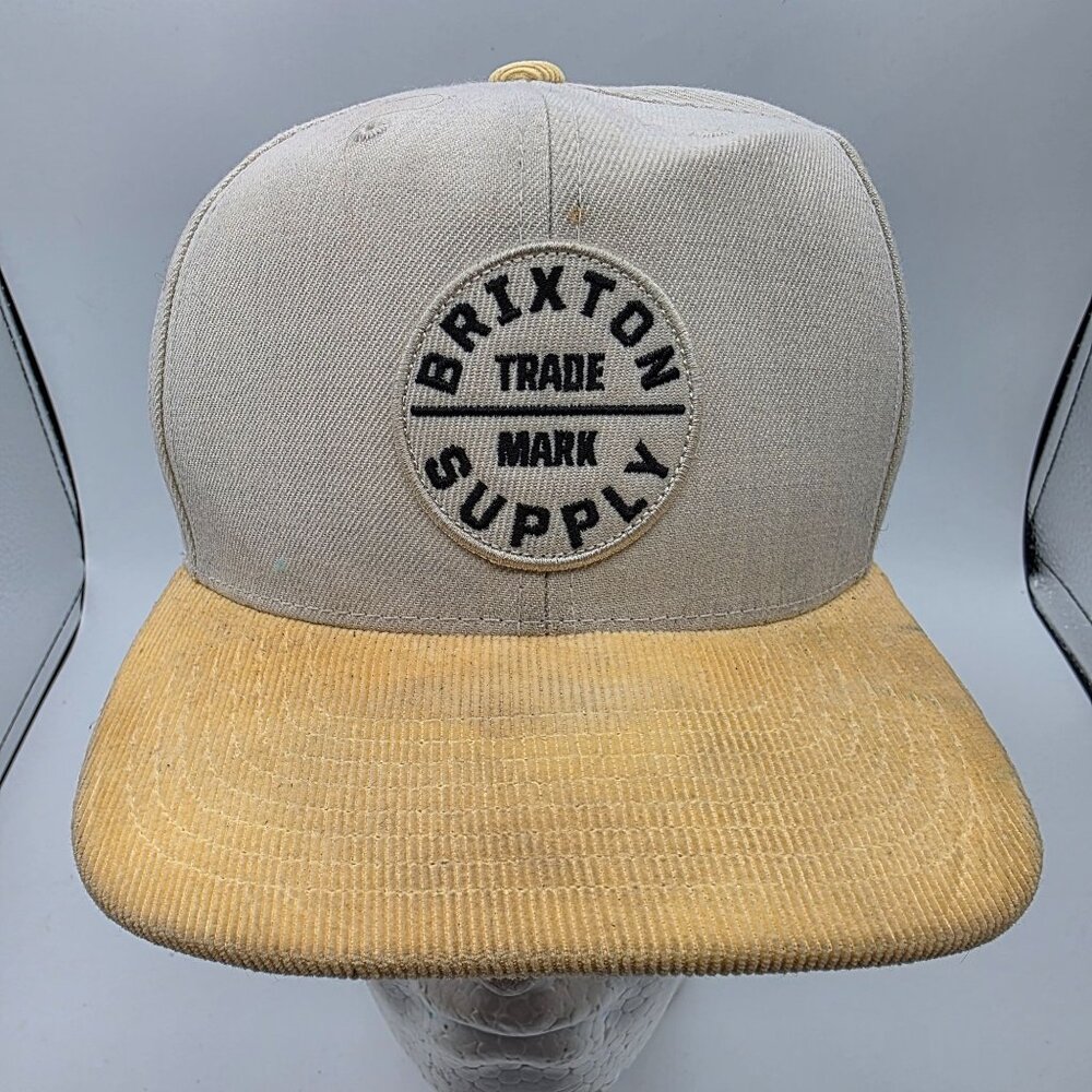Brixton Oath III Snapback Hat Gray Yellow Adjustable Casual Outdoors Going Out